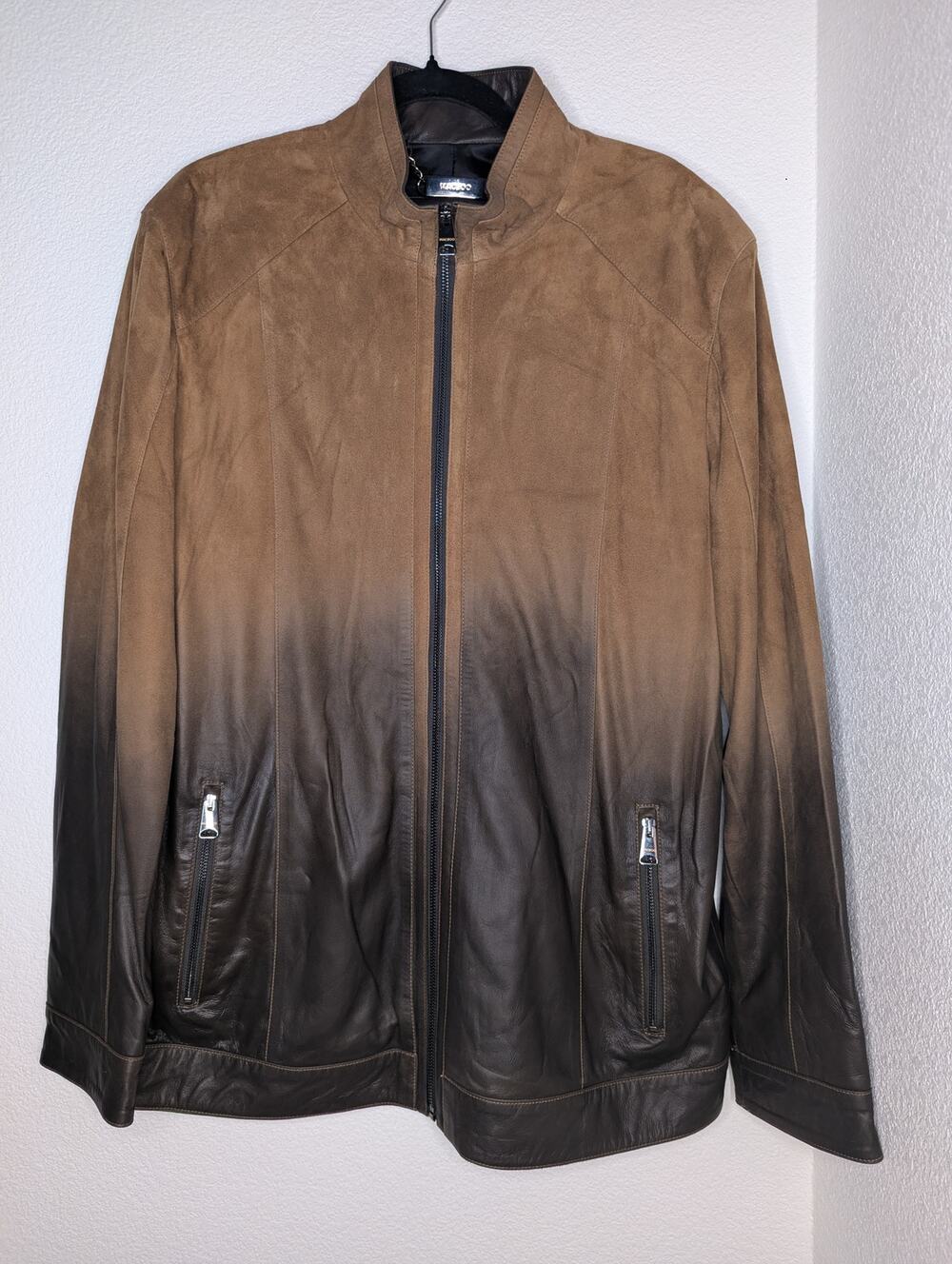 Maceoo Luxur Leather Lambskin Degrade Jacket Ombre Brown MSRP 999